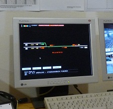 Bild: Der Monitor des Bedienplatzrechners des ESTW Palaisteich