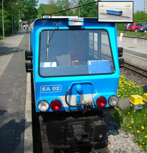 Die Dresdner Parkeisenbahn im Modell - Größenvergleich zwischen TT-Parkeisenbahn und der Parkeisenbahnlok EA02 im Original