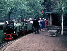 Ein Dampfzug am Bahnhof Aufbau