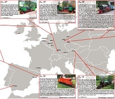 Weltkarte mit Liliputlomotiven