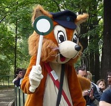 Maskottchen "Parkolino" (als Eichhörnchen)