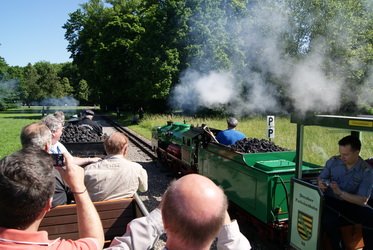 Parallelfahrt mit Dampfloks zum Ehemaligentreffen